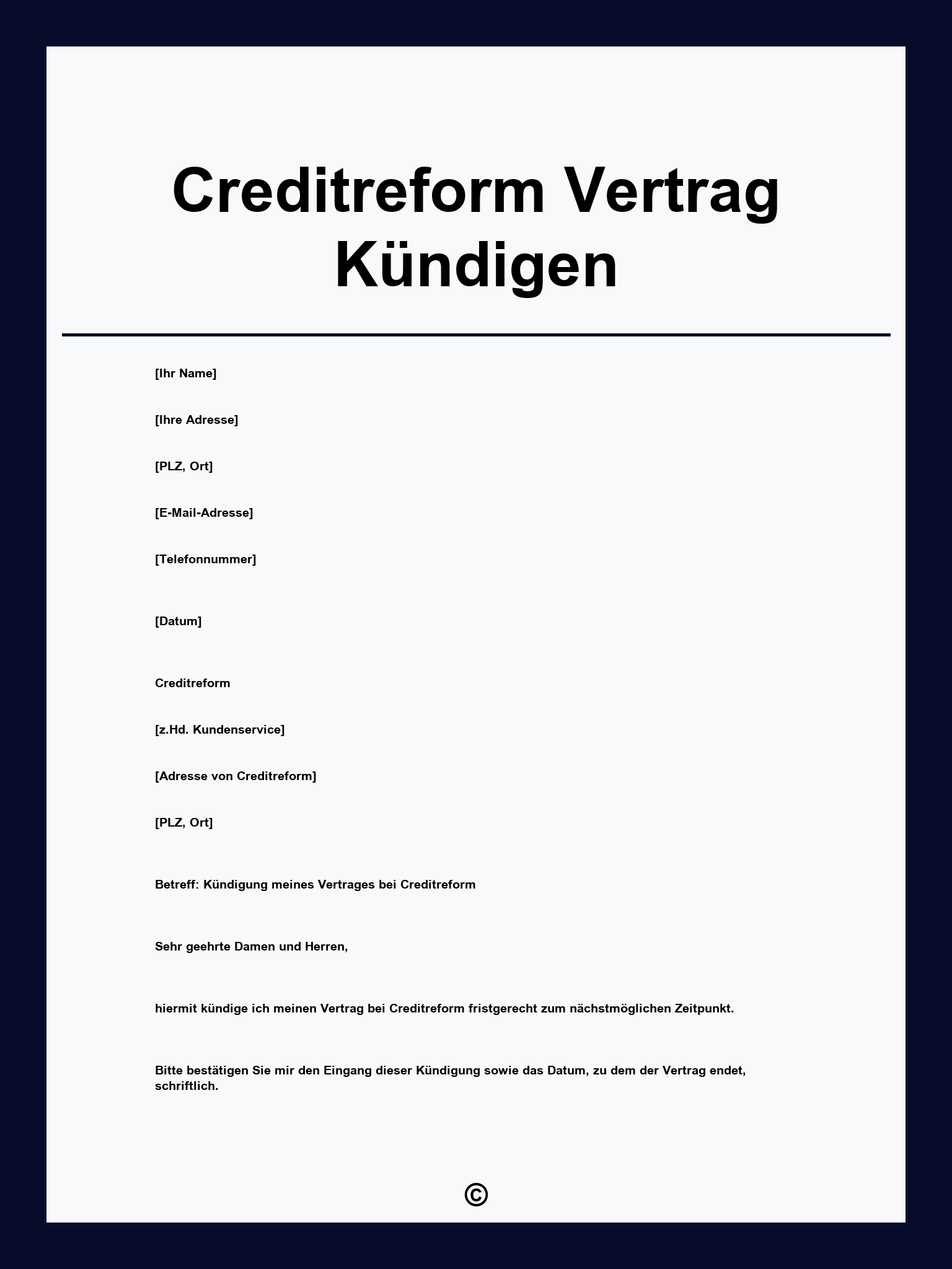 Creditreform Vertrag Kündigen