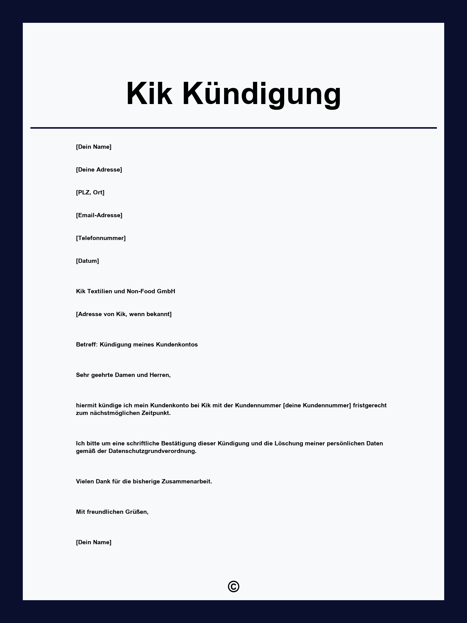 Kik Kündigung