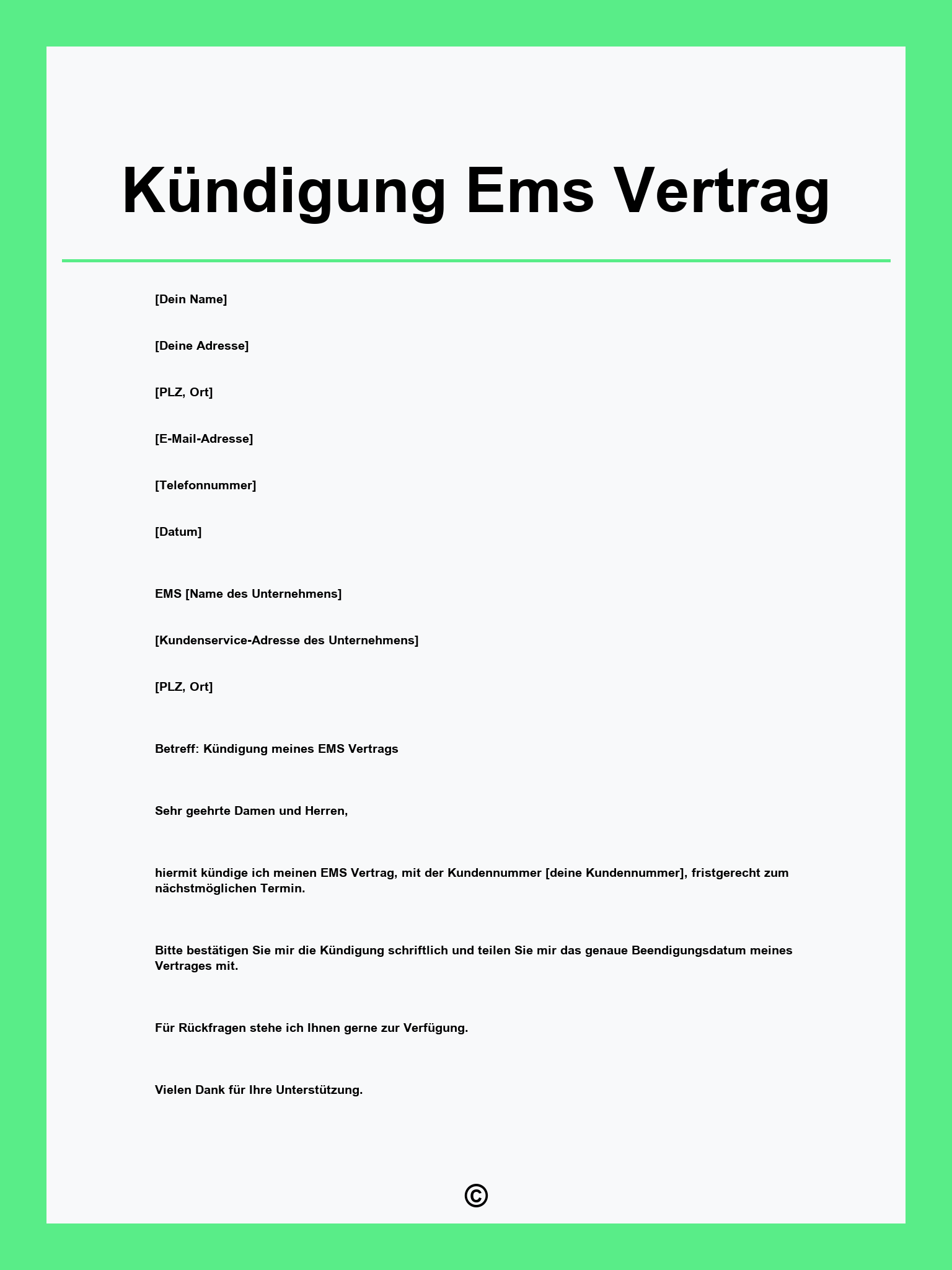 Kündigung Ems Vertrag