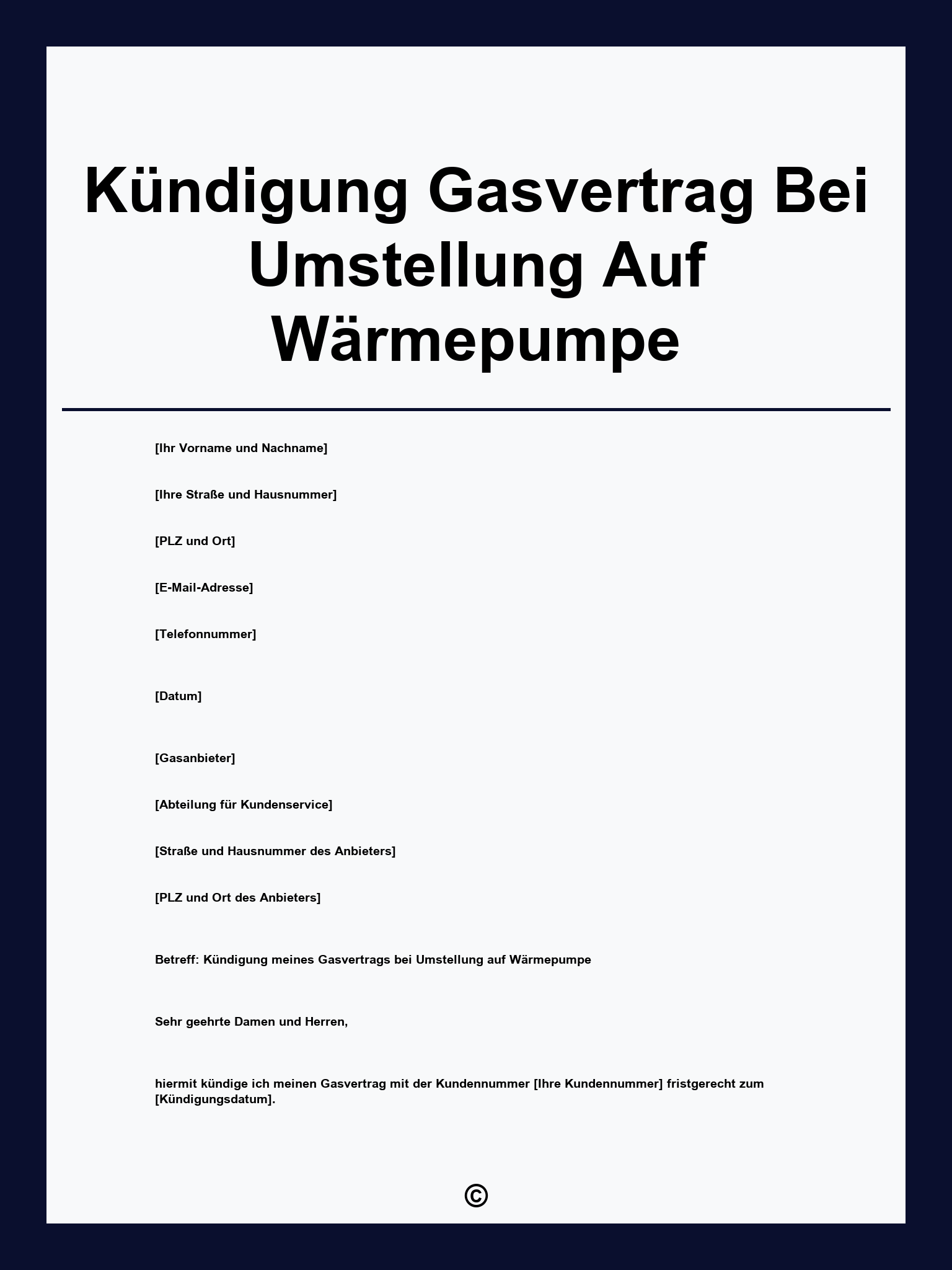 Kündigung Gasvertrag Bei Umstellung Auf Wärmepumpe