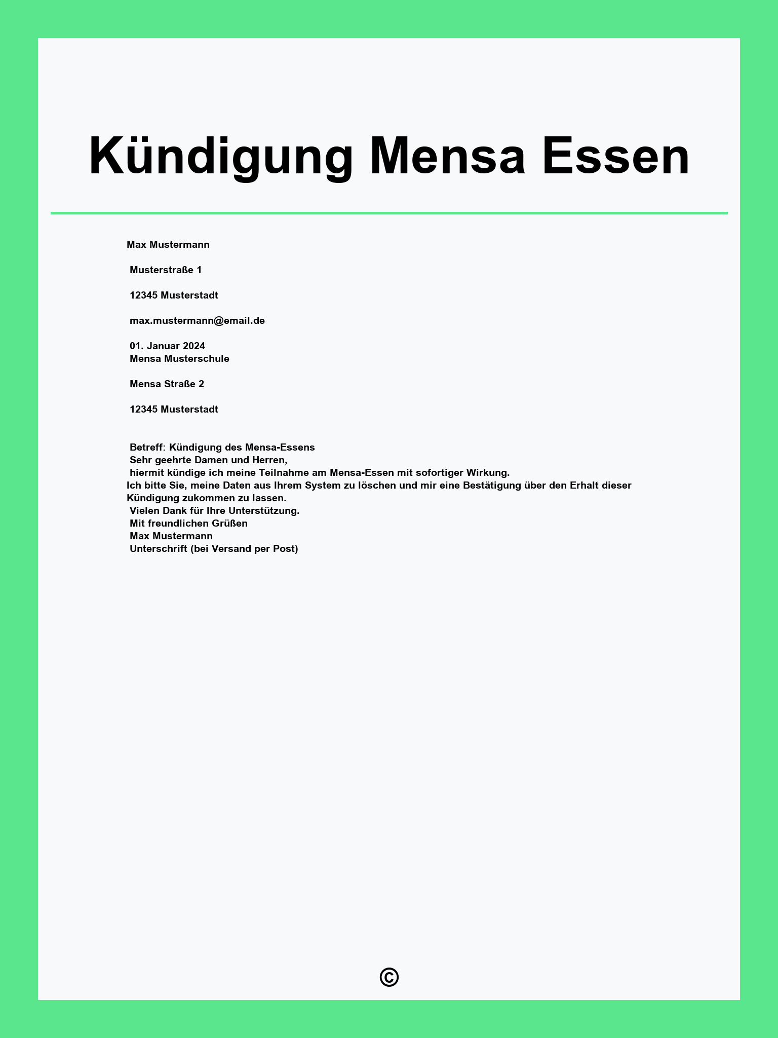 Kündigung Mensa Essen