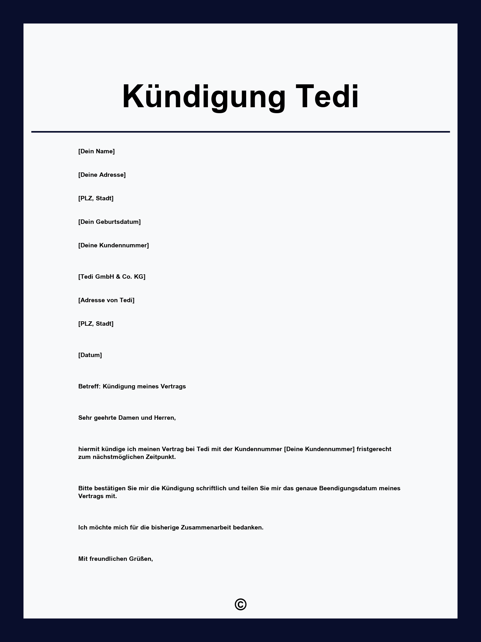 Kündigung Tedi