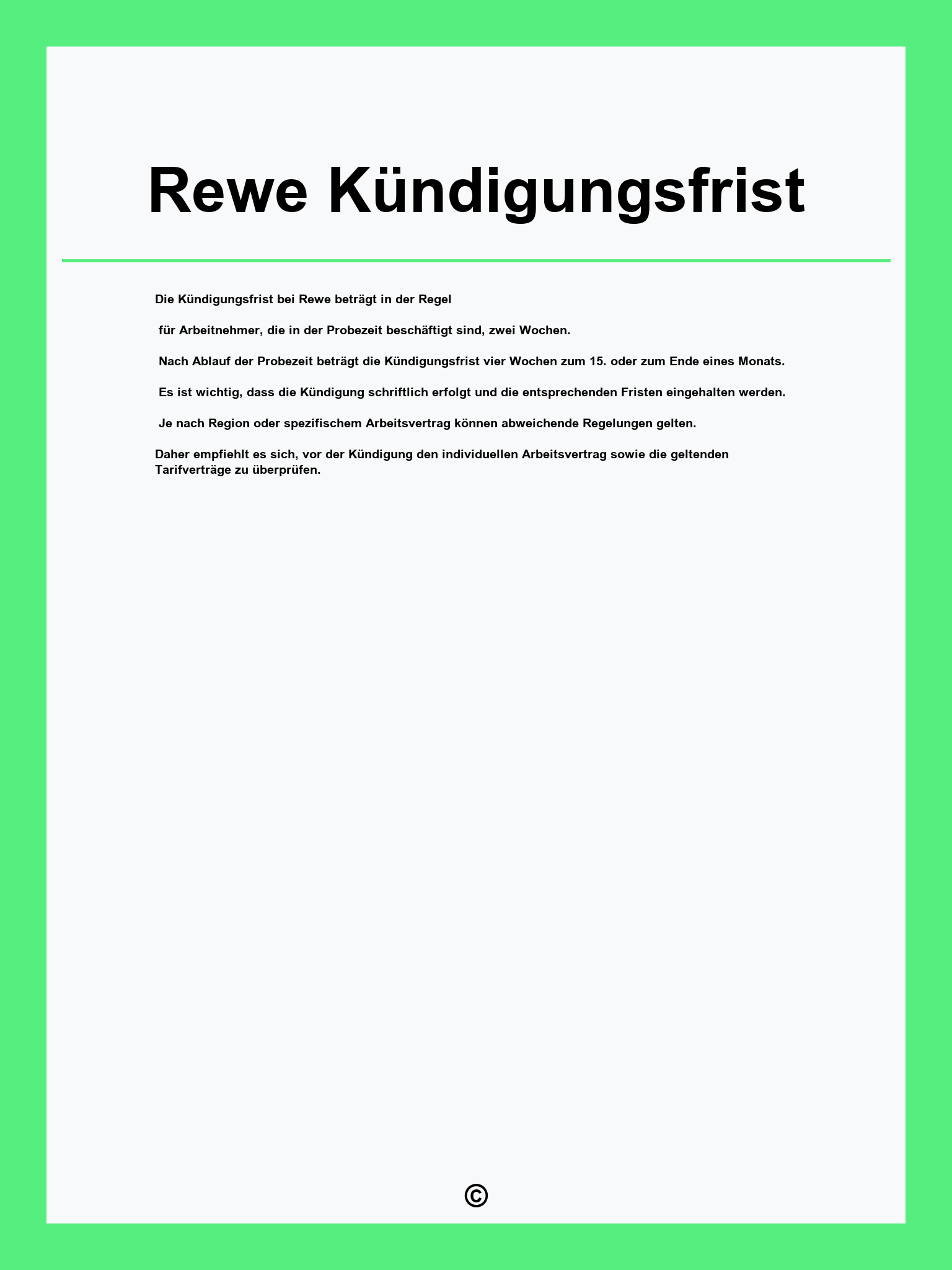 Rewe Kündigungsfrist