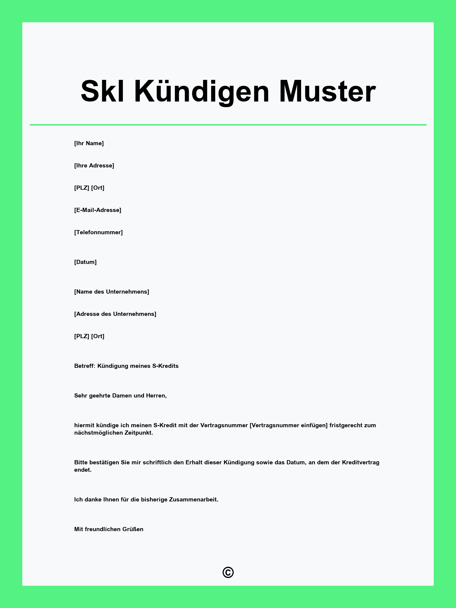 Skl Kündigen Muster