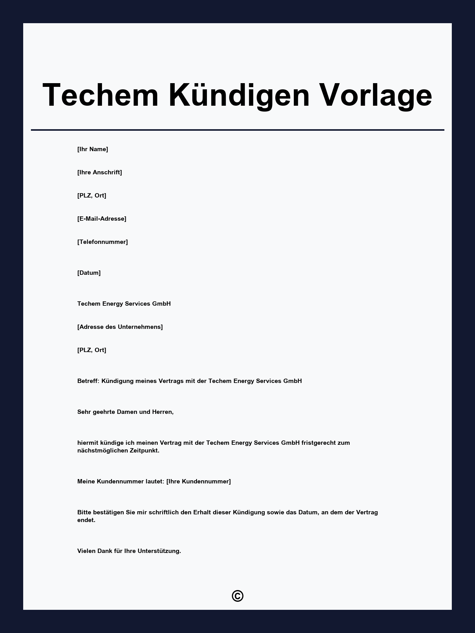 Techem Kündigen Vorlage